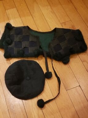 Dark Green wool Beret